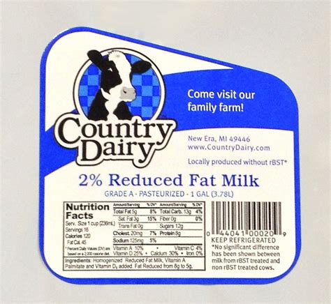 Country Dairy Gallon Milk Label Labels Milk Shop Printable Labels