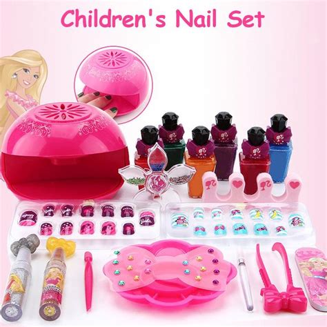 Wholesale Child Nail Set Kids Cosmetics Toy Fun Nail Set With 6 Nail