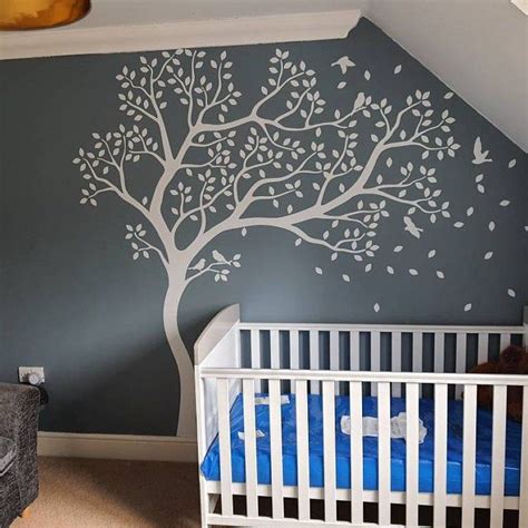 White Tree Wall Decal Huge Tree Wall Decal Wall Mural Stickers Etsy
