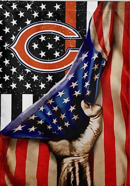 Chicago Bears Us American Flag 4 X 6 Magnet Ebay