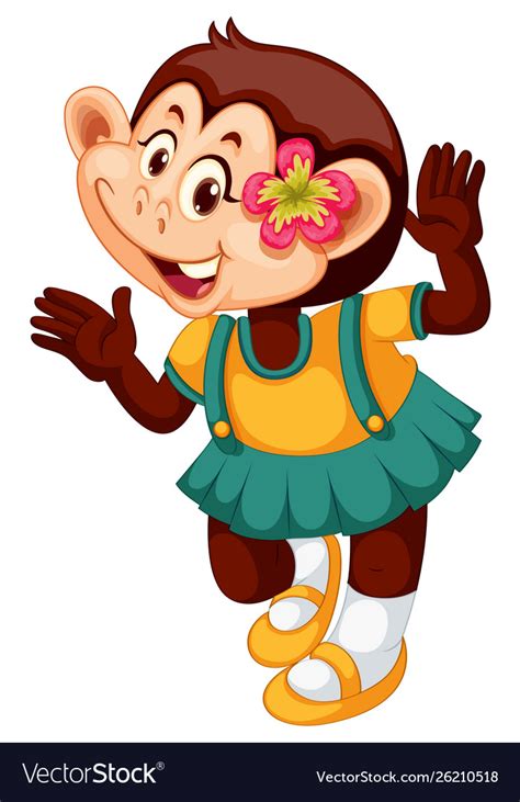 Cute Girl Monkey Cartoon