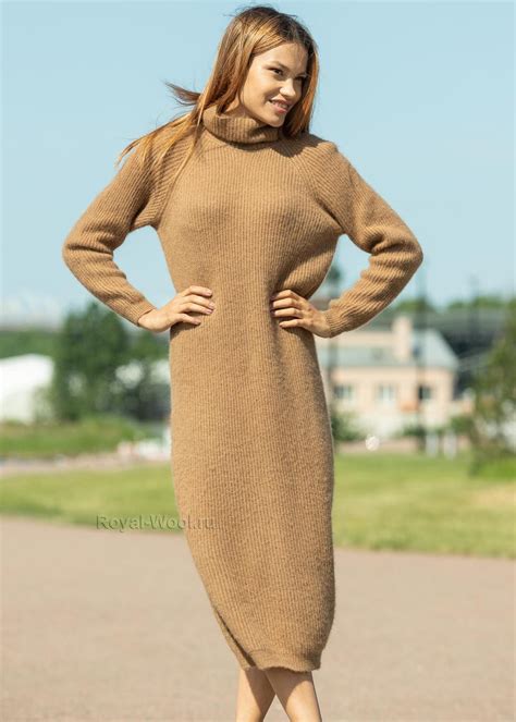 Теплое платье из верблюжьей шерсти Доставка по России