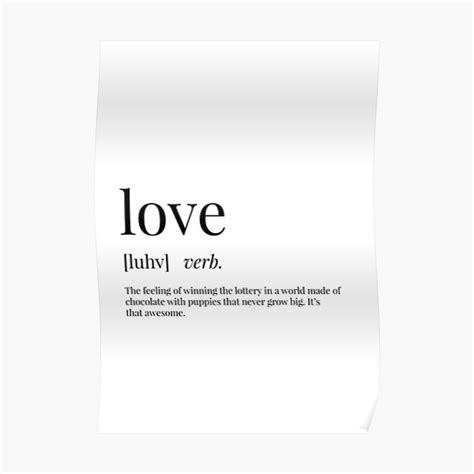 Love Definition Poster By Definingprints Redbubble