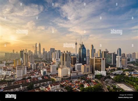 Kuala Lumpur City Skyline When Sunrise Malaysia Stock Photo Alamy
