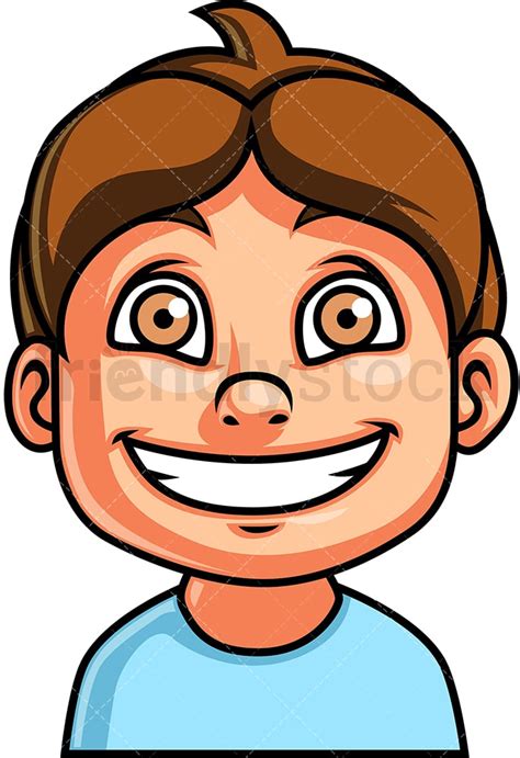 Little Boy Smiling Face Cartoon Vector Clipart Friendlystock