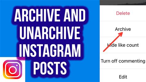 How To Archive And Unarchive Instagram Posts Youtube