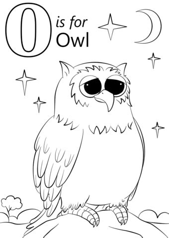 letter    owl coloring page  printable coloring pages