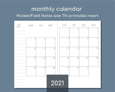 Printable Pocket Calendars 2021 Calendar Printables Free Blank