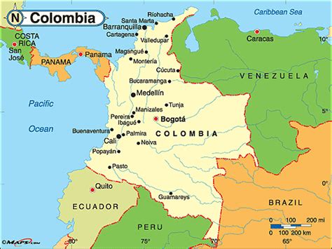 Colombia Political Map By From Worlds Largest Map