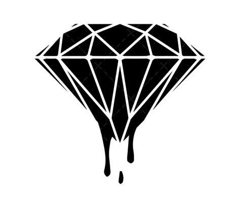 Dripping Diamond SVG PDF Diamond Clipart SVG Crystal SVG