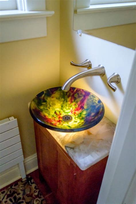 Vessel sunk inner is a light vessel, registered in united kingdom. Lighted Wire Melt Sink : Renegade Art Glass