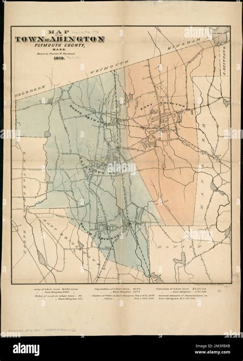 Map Of The Town Of Abington Plymouth County Mass Abington Mass