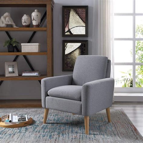 Zimtown Mid-Century Modern Accent Chair Upholstered Living Room Fabric