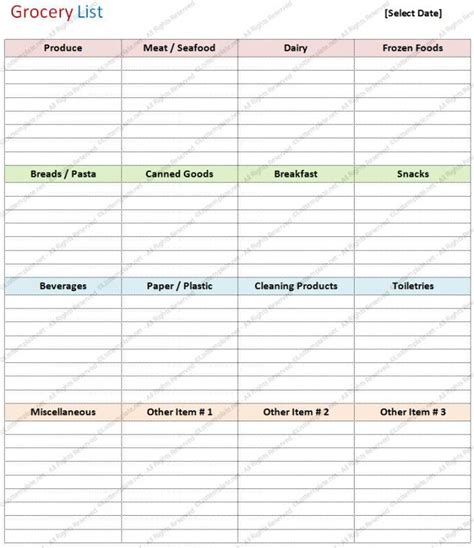 Printable Blank Grocery List Check More At Https Nationalgriefawarenessday Com Printable