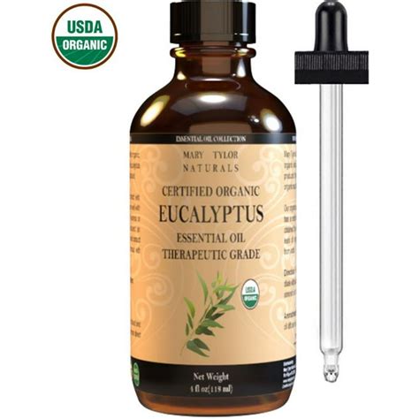 Organic Eucalyptus Essential Oil Large 4 Oz Usda Certified Organic By