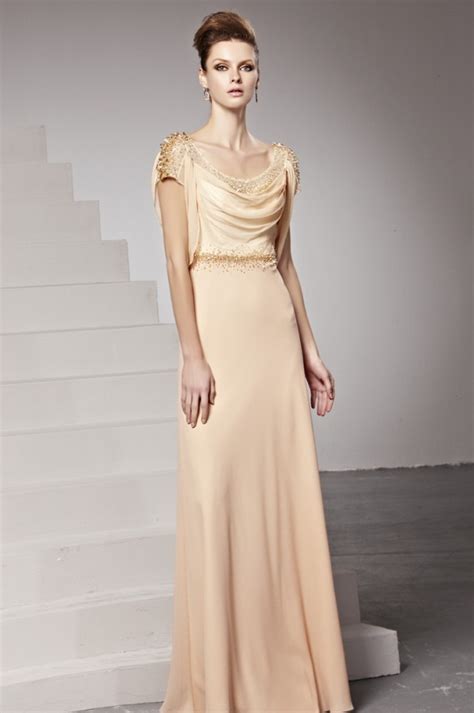 Champagne Long Dress | DressedUpGirl.com