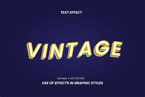 Vintage Text Effect With 3d Letters 11376310 Vector Art At Vecteezy