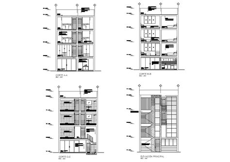 Drawing Of Apartment With Elevation And Section In Dwg File Cadbull