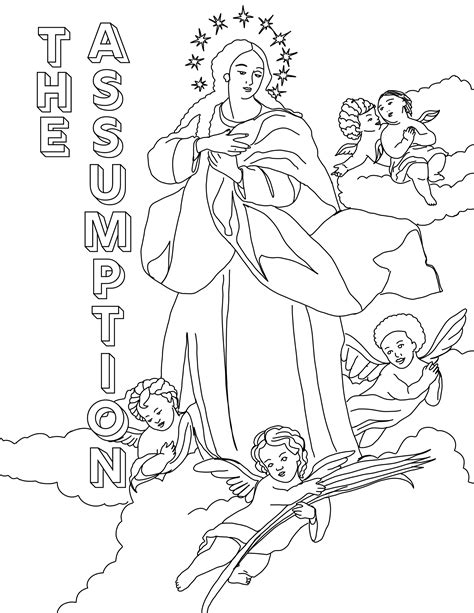 Assumption Of The Blessed Virgin Mary Coloring Page Assumption Of My