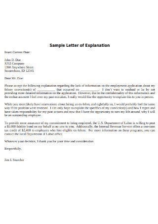 An explanation letter is a letter that gives an explanation and an apology regarding a mistake committed. Sample Letter Of Explanation For Address Variations ...