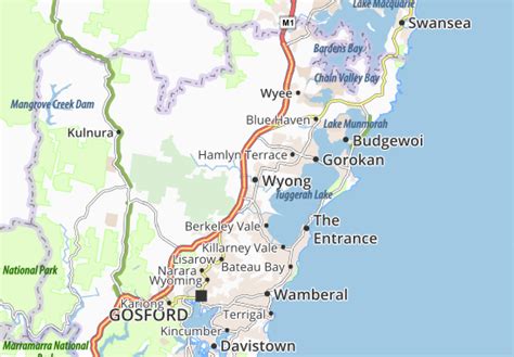 Mapa Michelin Wyong Mapa Wyong Viamichelin