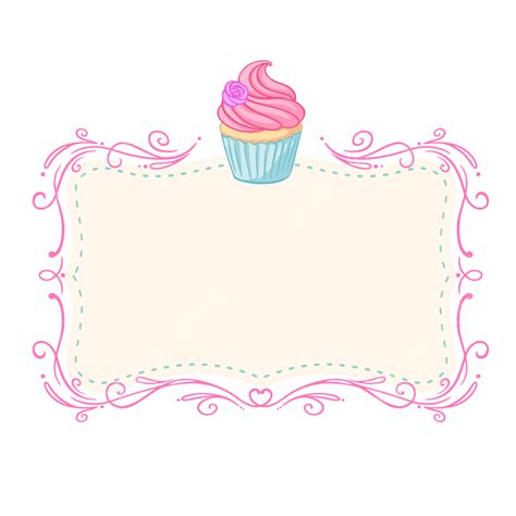 Pink Cupcakes Vector Hd Images Cupcake Banner Ornament Frame Pink