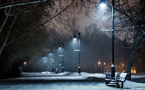 Winter Snow Bench Lights 1 Snow Night Lamp Post Winter Candle