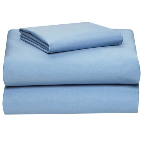 Supersoft College Dorm Sheet Set In Light Blue Twin Xl Size Solid