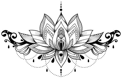 Dessin Lotus Mandala Tribal Lotus Lotus Flower Tattoo Design