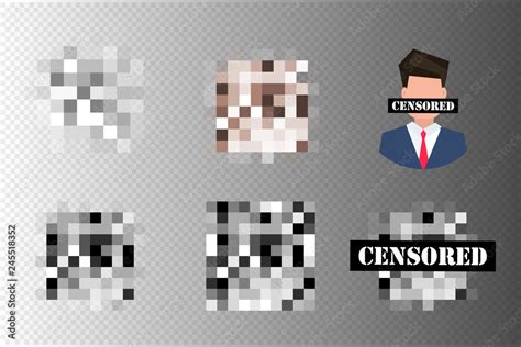 Pixel Censored Signs Black Censor Bar Concept Censorship Rectangle