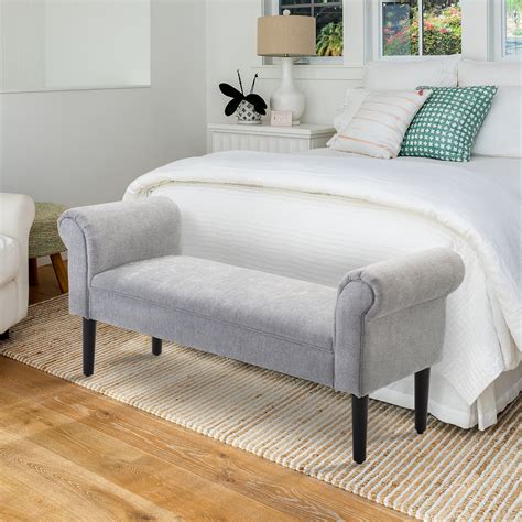Modern Rolled Arm Bed End Bench