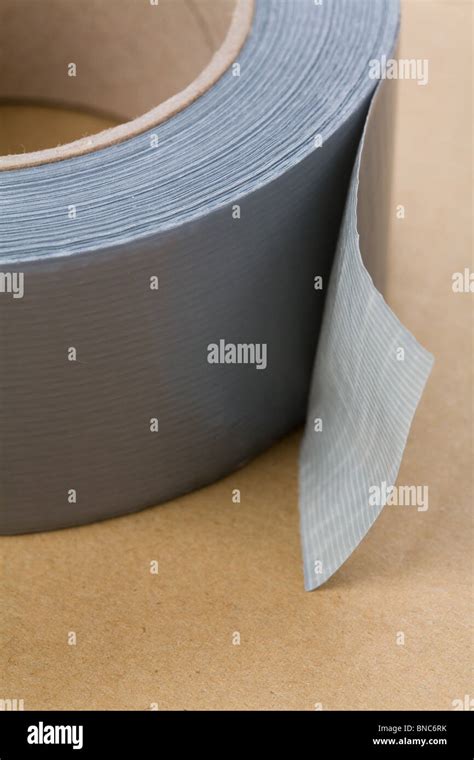 A Roll Of Grey Duct Tape Close Up Shot Stock Photo Alamy