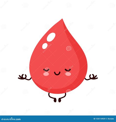 Cute Happy Smiling Blood Drop Stock Vector Illustration Of Blood