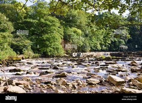 River Swale Waterfall At Richmond North Yorkshire Stock Photo Alamy