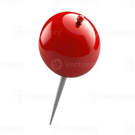 A Bright Red Push Pin Is Seen Positioned Diagonally On A Clear
