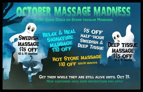 october massage madness until oct 31 relax heal new specials 214 478 2808 the best