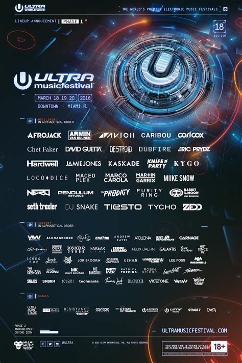 Ultra Music Festival Announces Phase One Lineup For Eighteenth Annual