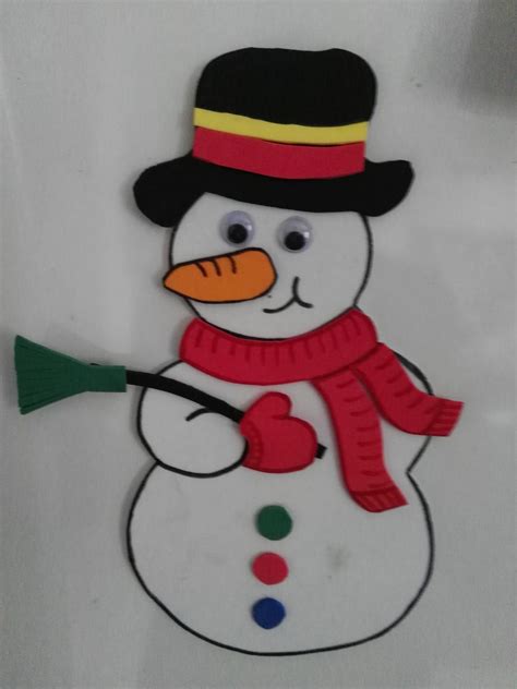 Muñeco De Nieve En Foami Bec Manualidades Navidad Infantil Adornos