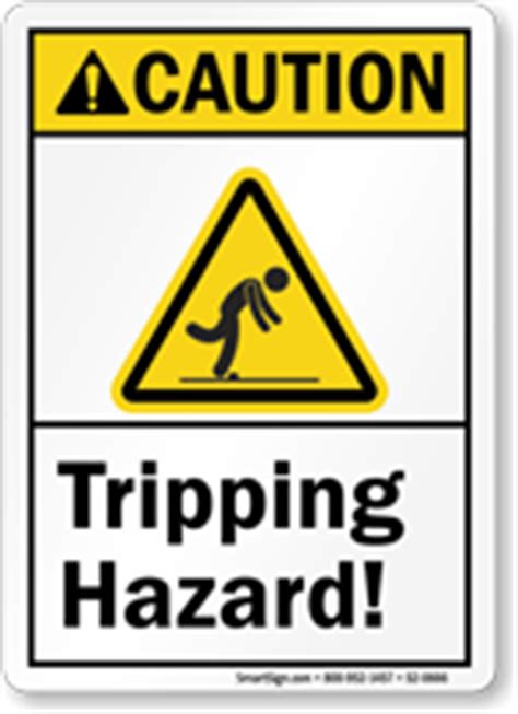 Caution Tripping Hazard Sign