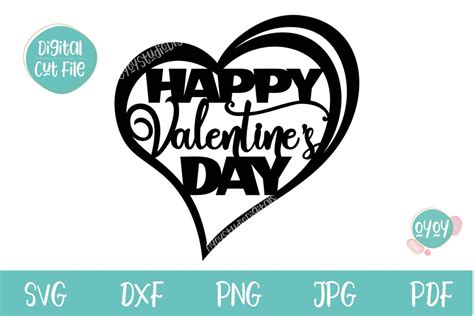 Happy Valentines Day SVG | Valentines Cake Topper SVG - So Fontsy