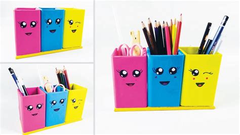 Cara Membuat Tempat Pensil Dari Kardus L How To Make A Paper Pencil Box