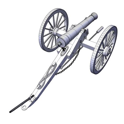 Historically Civil War Cannon 3d Model
