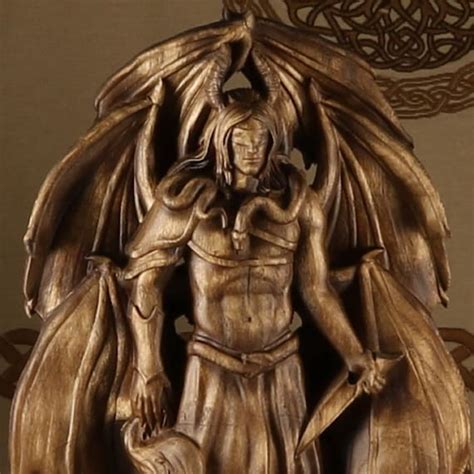 Satan Statue Lucifer Statue Devil Statue Lucifer Altar Wooden