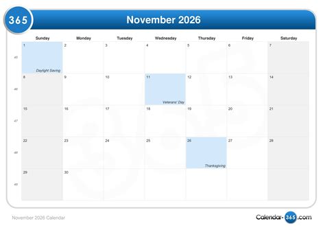 November 2026 Calendar