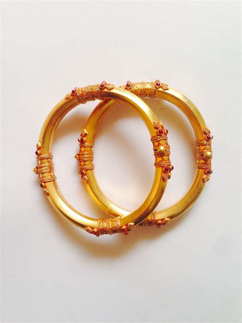 Antique Handmade Bangle Bangles Jewelry Designs Gold