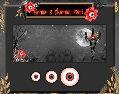 Spooky Twitch Overlay Package Creepy Stream Package Black And Etsy
