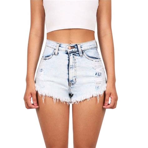 Summer Womens Fashion Tassel White Denim Shorts Loose Vintage High Waist Shorts Sexy Short