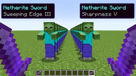 Sharpness Sword Vs Sweeping Edge Sword Youtube