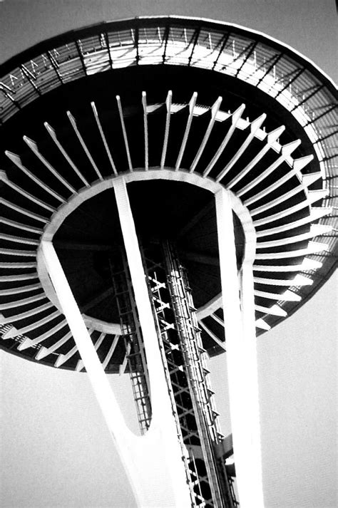Black And White Abstract City Photographyspace Needle Photograph By