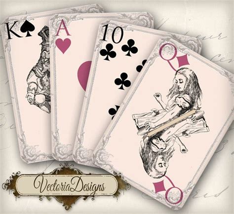 Alice In Wonderland Playing Cards Full Deck By Vectoriadesigns Were